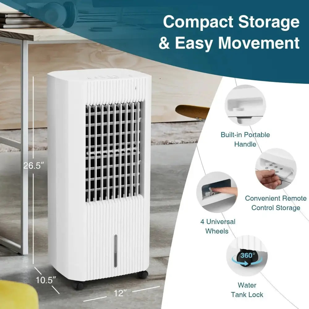 3-in-1 Evaporative Air Cooler with 3 Modes-White Costway