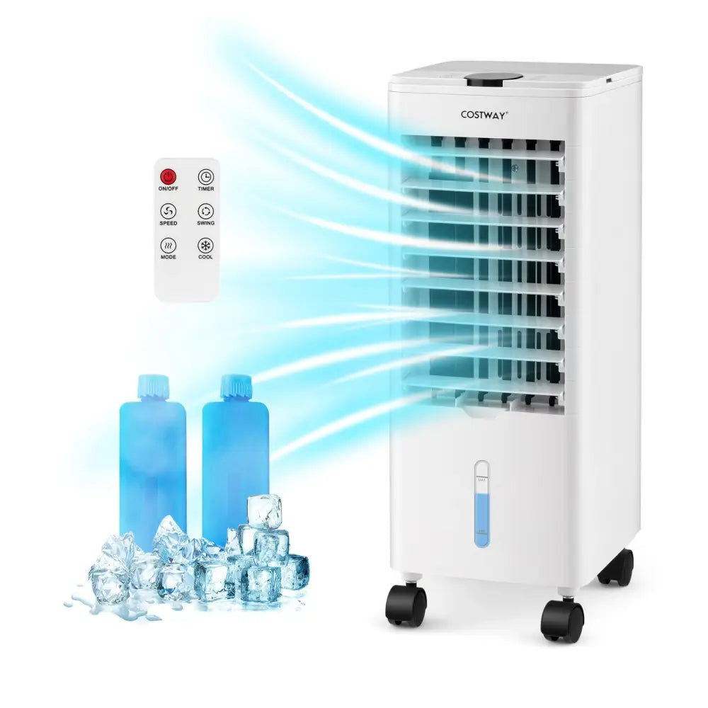 3-in-1 Evaporative Air Cooler with Remote for Home Office-White - White - Air Coolers