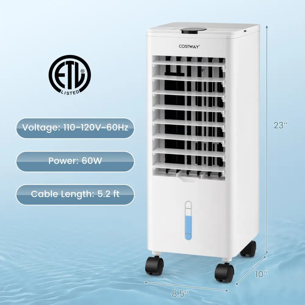 3-in-1 Evaporative Air Cooler with Remote for Home Office-White - White - Air Coolers
