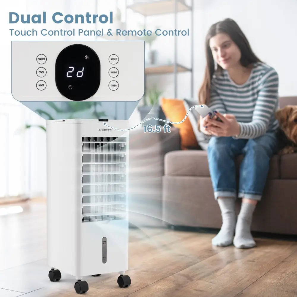 3-in-1 Evaporative Air Cooler with Remote for Home Office-White - White - Air Coolers