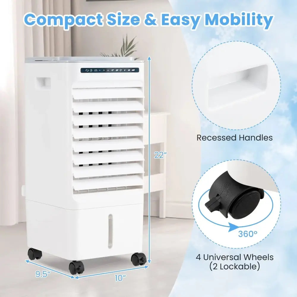 3-in-1 Evaporative Portable Air Cooler with 3 Modes include Remote Control-White Costway