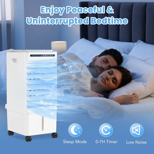 3-in-1 Evaporative Portable Air Cooler with 3 Modes include Remote Control-White Costway