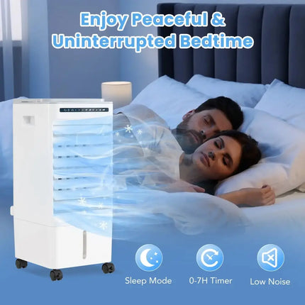 3-in-1 Evaporative Portable Air Cooler with 3 Modes include Remote Control-White Costway