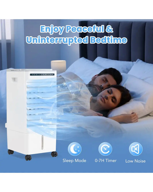 3-in-1 Evaporative Portable Air Cooler with 3 Modes include Remote Control-White - White - Air Coolers