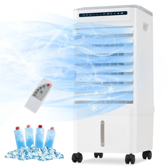 3-in-1 Evaporative Portable Air Cooler with 3 Modes include Remote Control-White Costway