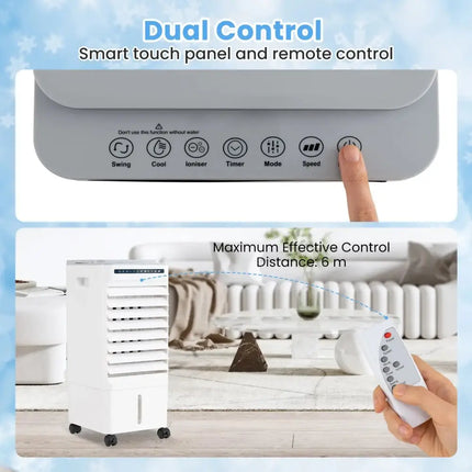 3-in-1 Evaporative Portable Air Cooler with 3 Modes include Remote Control-White Costway