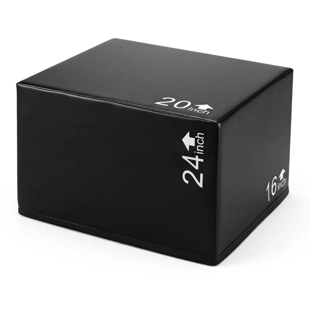 3 In 1 Foam Plyometric Box with 3 Heights and Easy-to-Clean PU Cover-24 Inches - Yoga & Gym Mats