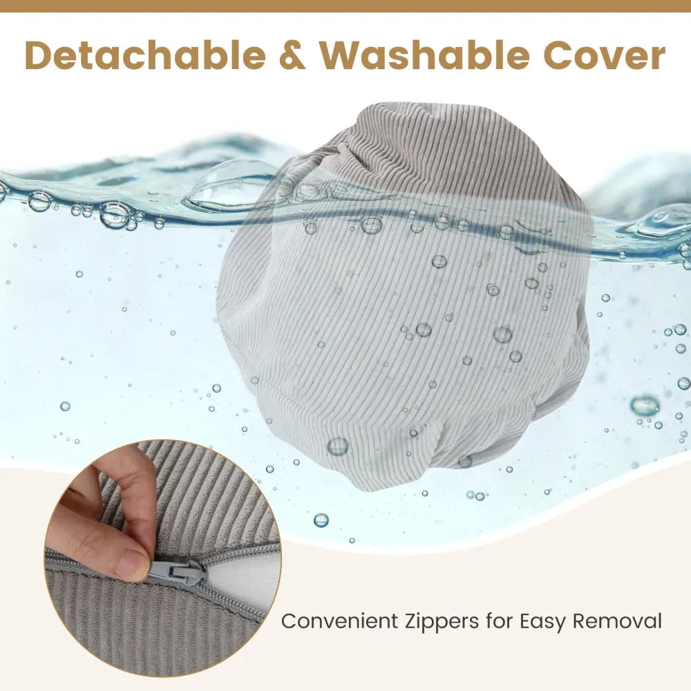 3-in-1 Folding Sofa Bed with Washable Zippered Cover-Gray - Gray - Sofas & Loveseats