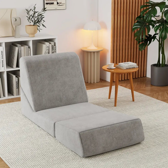 3-in-1 Folding Sofa Bed with Washable Zippered Cover-Gray Costway