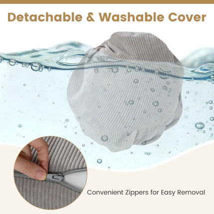 3-in-1 Folding Sofa Bed with Washable Zippered Cover-Gray Costway
