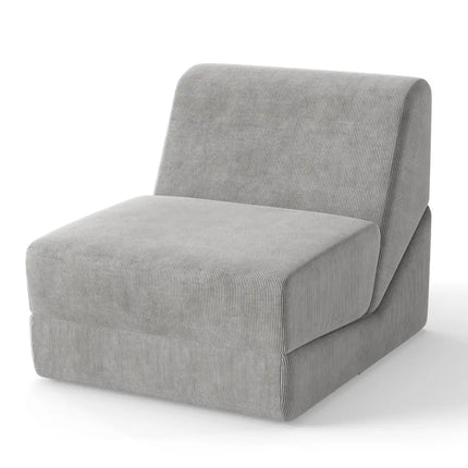 3-in-1 Folding Sofa Bed with Washable Zippered Cover-Gray Costway