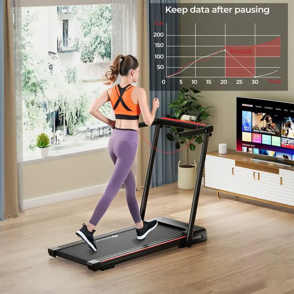 3-in-1 Folding Treadmill with Large Desk and LCD Display-Black - Black - Treadmills