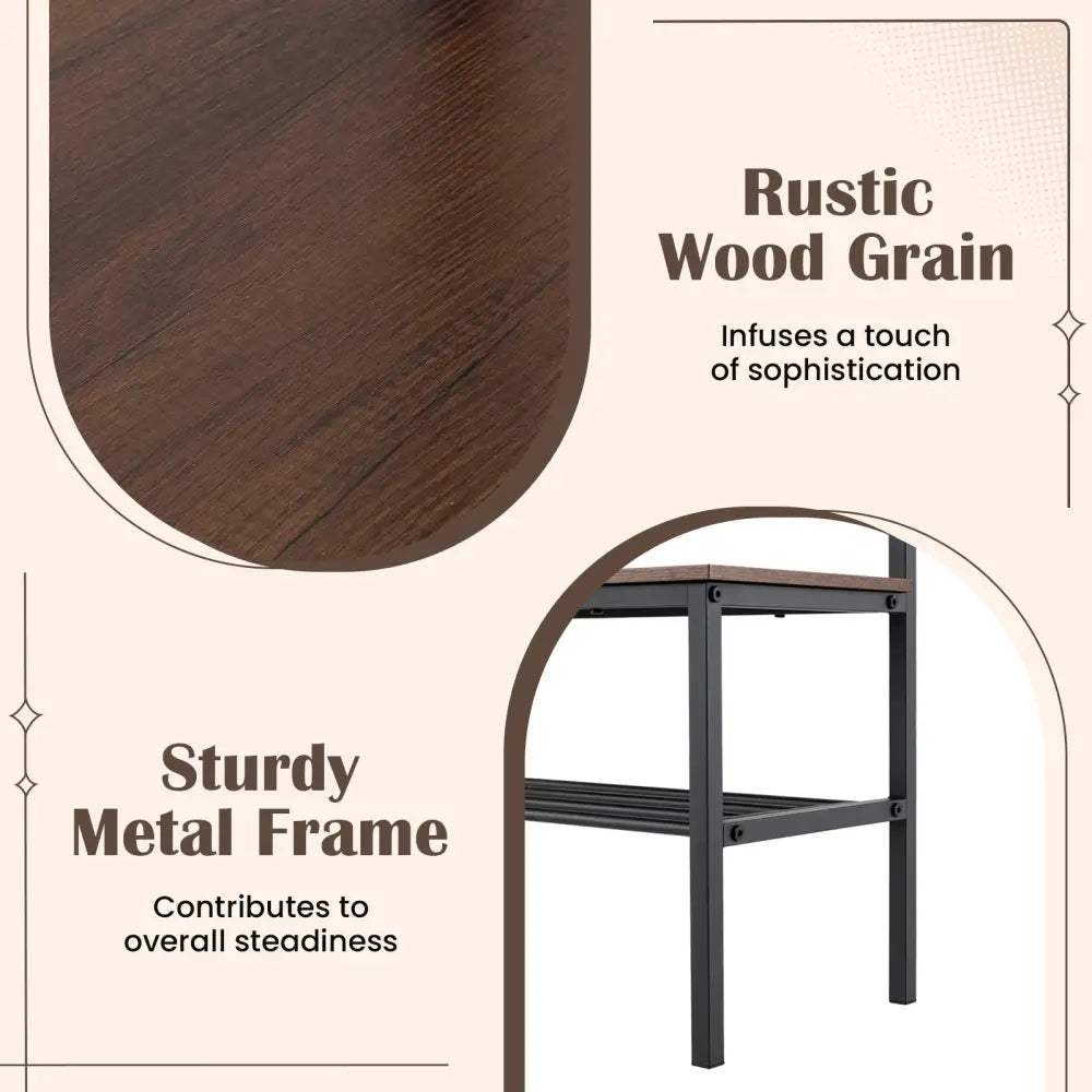 3-in-1 Hall Tree Freestanding Entryway Bench with Hooks - Coat Racks & Hall Trees