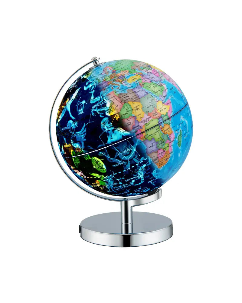 3-in-1 Illuminated World Globe with Stand and 88 Constellations - Blue - Learning Toys