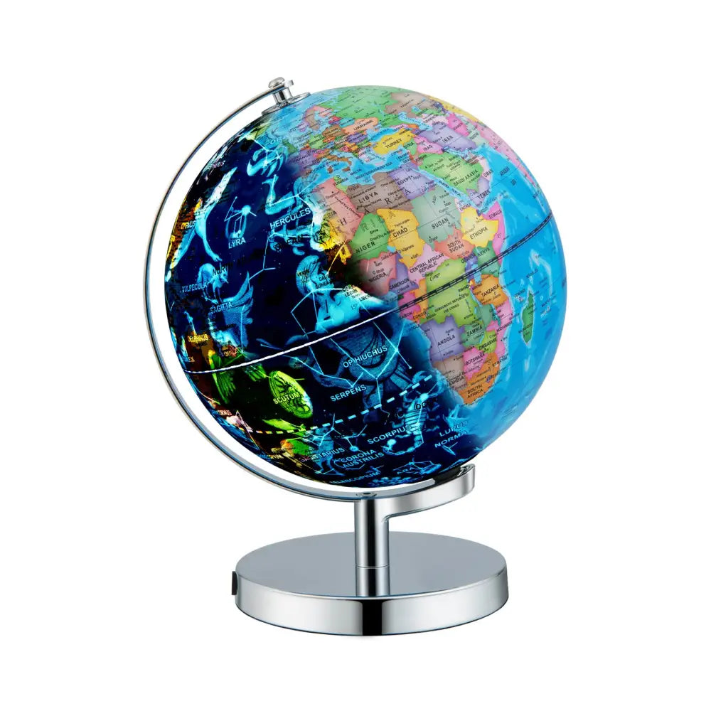 3-in-1 Illuminated World Globe with Stand and 88 Constellations - Blue - Learning Toys