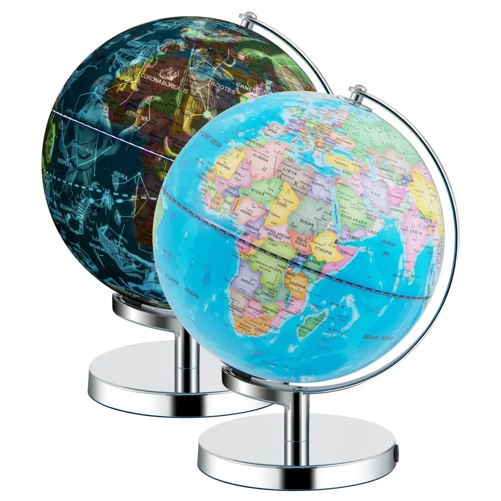 3-in-1 Illuminated World Globe with Stand and 88 Constellations - Blue - Learning Toys