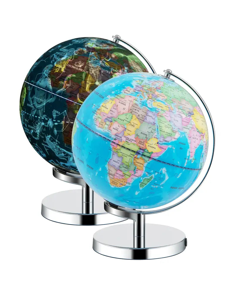 3-in-1 Illuminated World Globe with Stand and 88 Constellations - Blue - Learning Toys