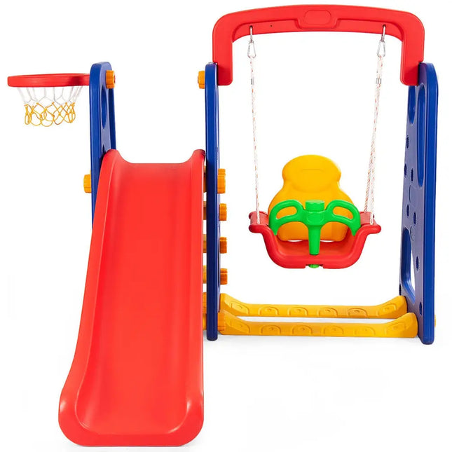 3-in-1 Junior Children Climber Slide Playset - Multicolor - Climbers & Slides