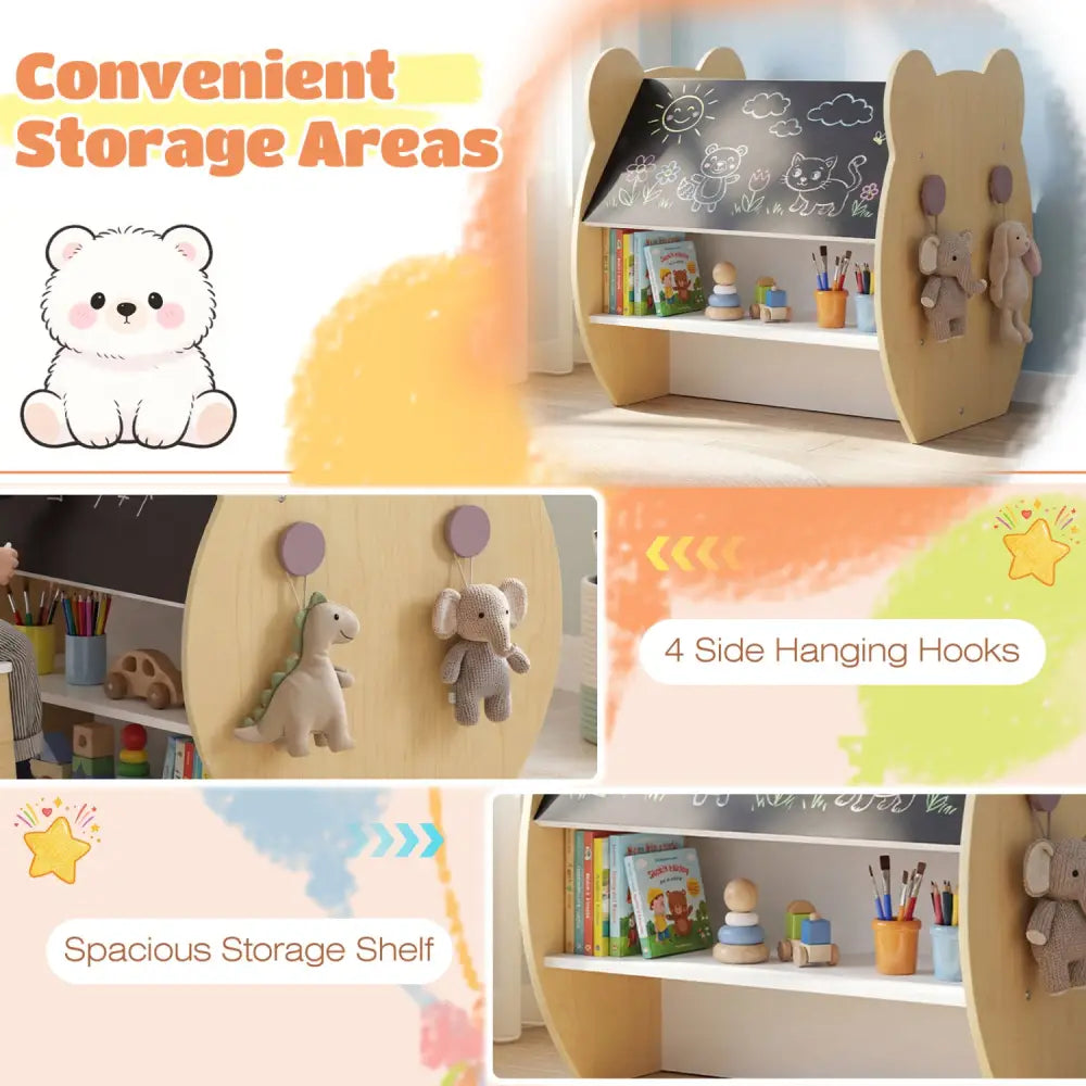 3-in-1 Kids Art Table and Chair with Storage and Reversible Whiteboard Chalkboard for Ages 3-10 Years Old-White - White