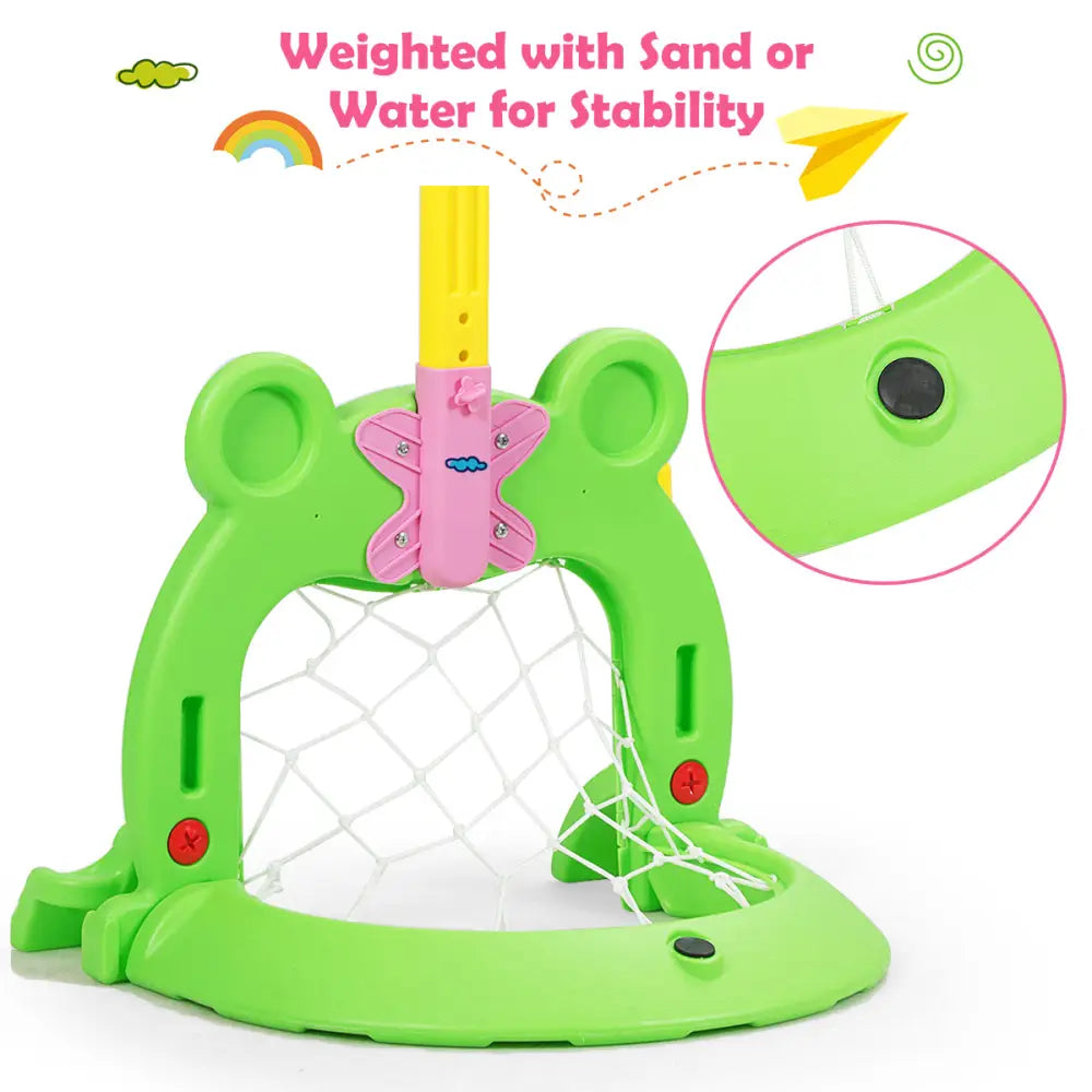 3-in-1 Kids Basketball Hoop Set Stand - Multicolor - Toy Sports