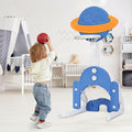 3 in 1 Kids Basketball Hoop Set with Balls-Blue - Blue - Toy Sports