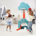 3-in-1 Kids Basketball Hoop Set with Balls-Green - Green - Toy Sports