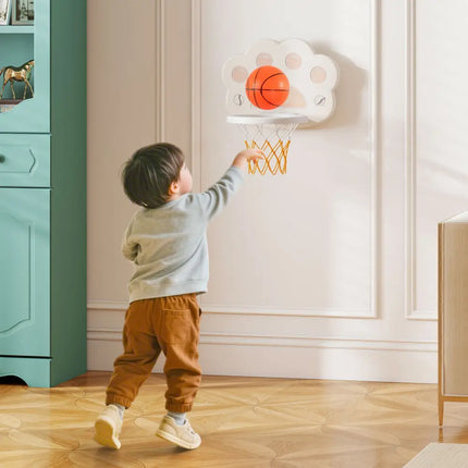 3 in 1 Kids Basketball Hoop with Basketball and Foldable Rim-Gray - Gray - Toy Sports