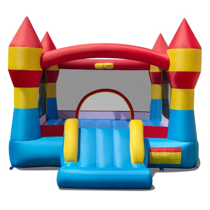 3-in-1 Kids Bouncer with Slide Large Jumping Area and Basketball Hoop without Blower - Bounce House