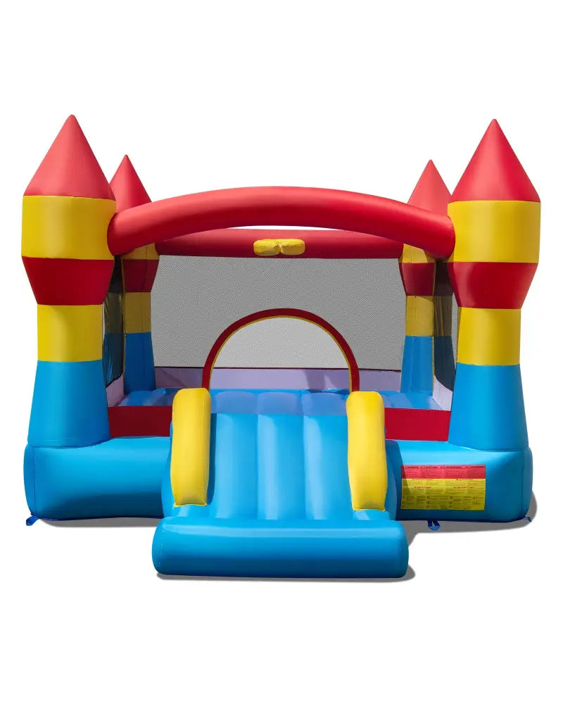 3-in-1 Kids Bouncer with Slide Large Jumping Area and Basketball Hoop without Blower - Bounce House