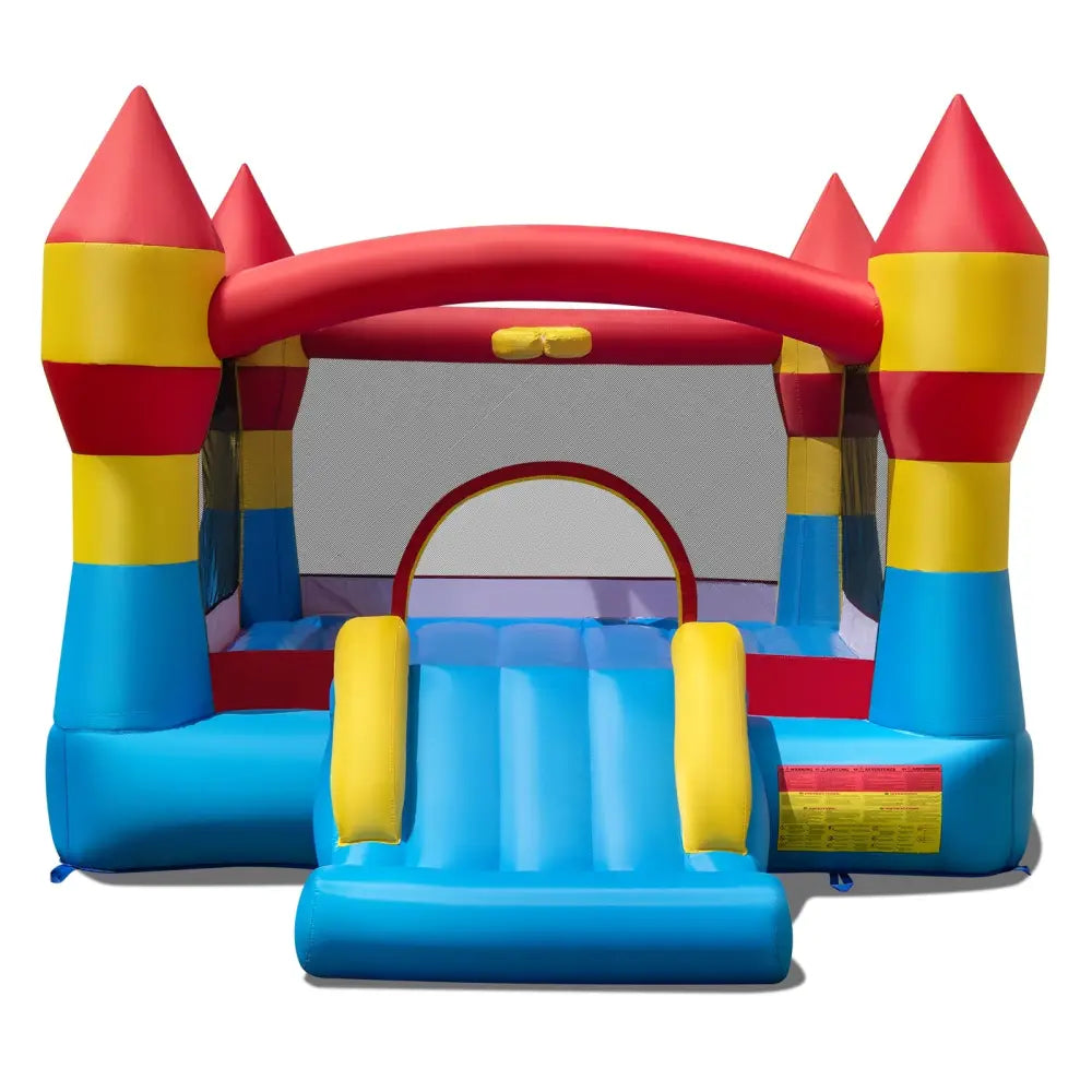 3-in-1 Kids Bouncer with Slide Large Jumping Area and Basketball Hoop without Blower - Bounce House