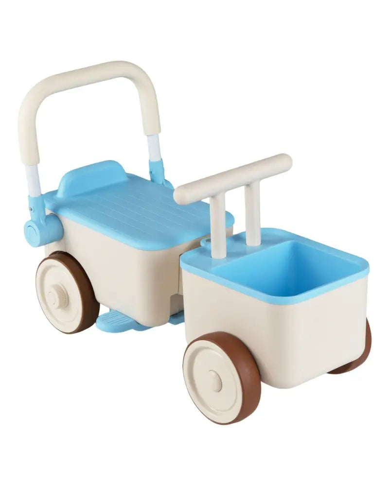 3-in-1 Kids Ride On Push Car with Rope and Storage Basket-Blue - Blue - Push & Pedal Ride On Toys