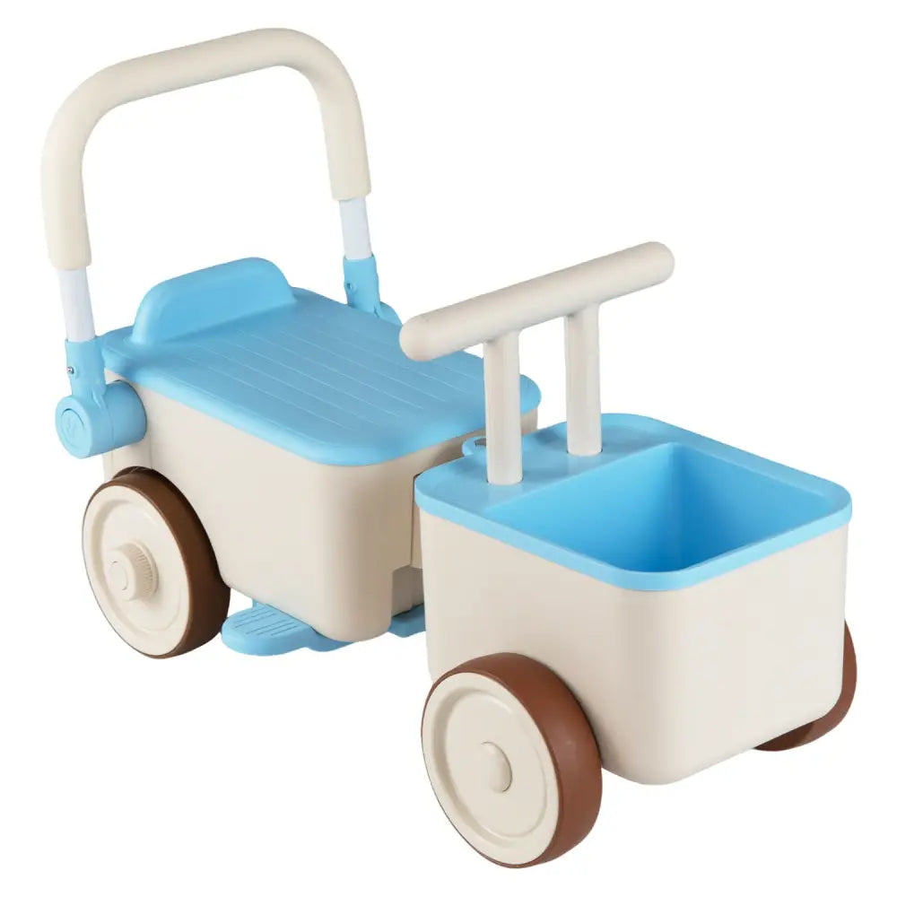3-in-1 Kids Ride On Push Car with Rope and Storage Basket-Blue - Blue - Push & Pedal Ride On Toys
