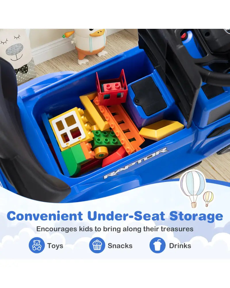 3-In-1 Licensed Ford Push Car for Toddlers-Blue - Blue - Push & Pedal Ride On Toys