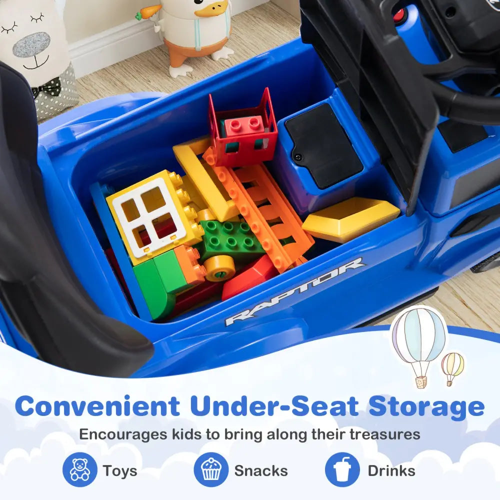3-In-1 Licensed Ford Push Car for Toddlers-Blue - Blue - Push & Pedal Ride On Toys