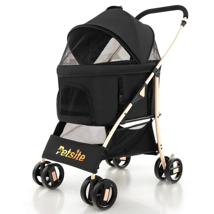 3 - In - 1 Pet Stroller with Removable Car Seat Carrier - Black - Oasis Home Essentials