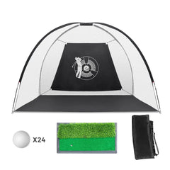 3-in-1 Portable 10 Feet Golf Practice Set - Black & White - Sports