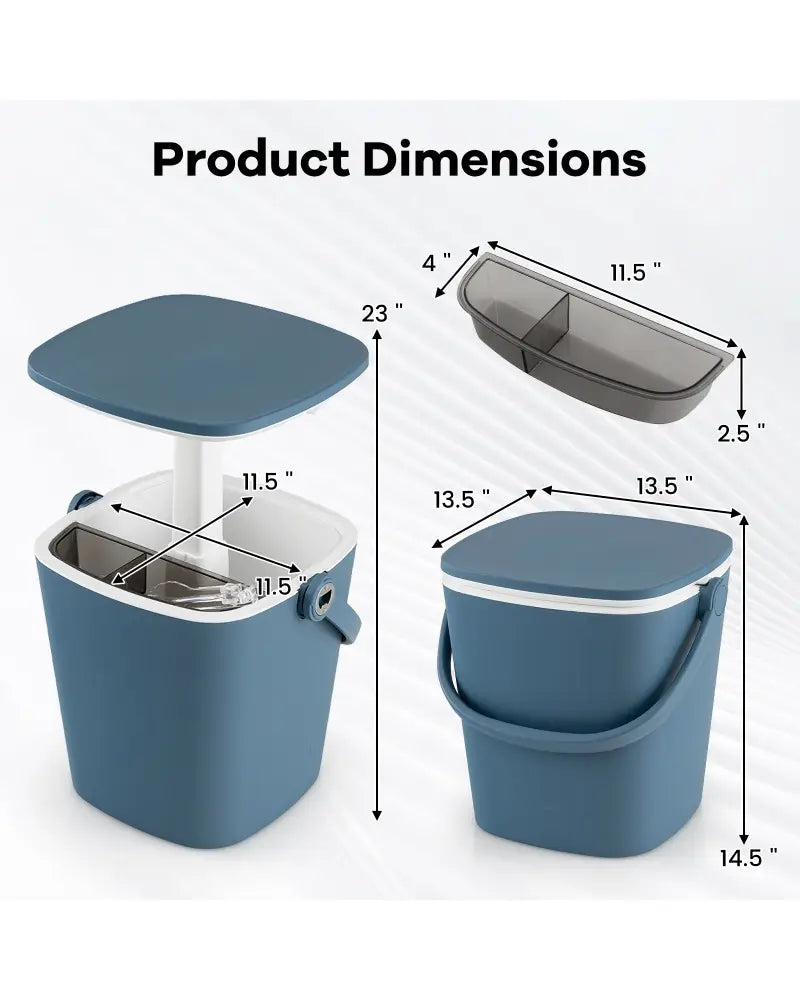 3-in-1 Portable Cooler Bar Table with Bottle Opener and Lift Top Lid for Camping Poolside-Blue - Blue - Coolers