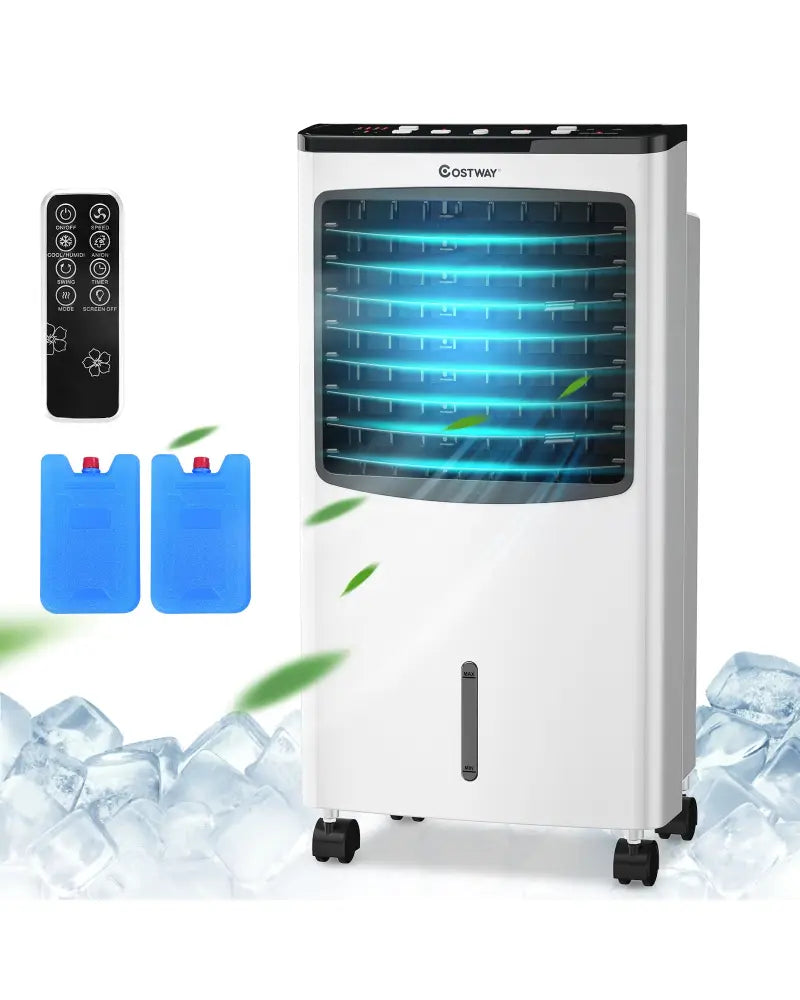 3-in-1 Portable Evaporative Air Conditioner Cooler with Remote Control - White - Air Coolers