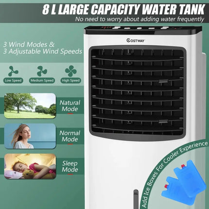 3-in-1 Portable Evaporative Air Conditioner Cooler with Remote Control Costway