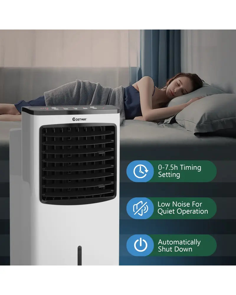 3-in-1 Portable Evaporative Air Conditioner Cooler with Remote Control - White - Air Coolers