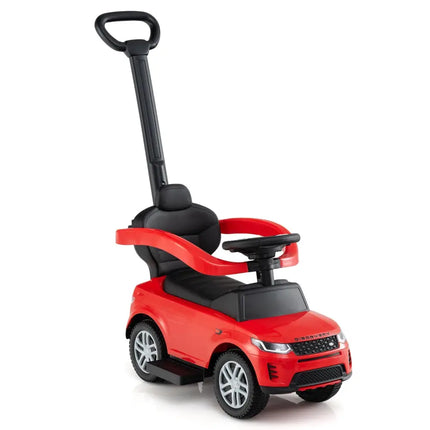 3 in 1 Push Car with Removable Handle and Guardrail for Kids 18 - 36 Months Old - Red - Oasis Home Essentials