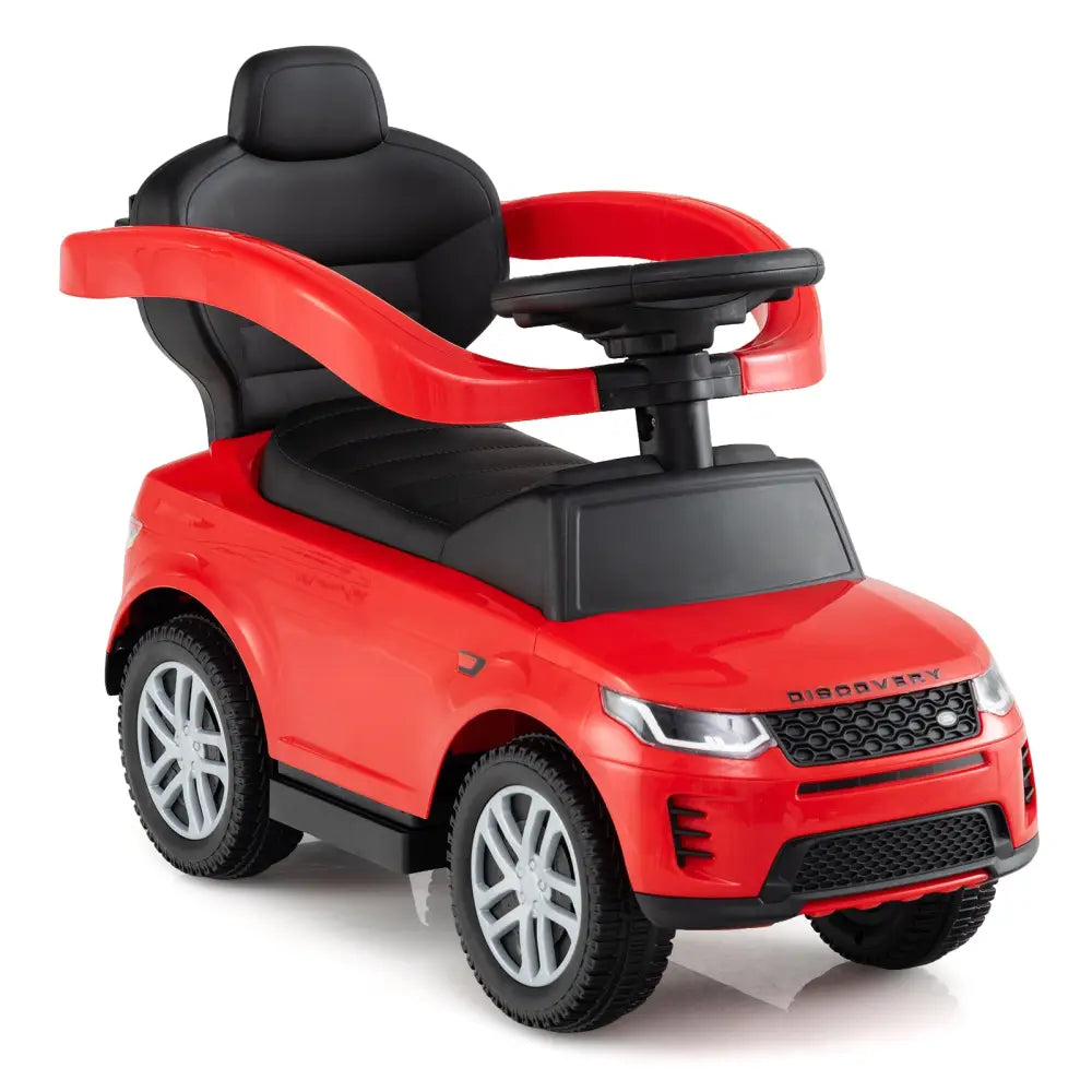 3 in 1 Push Car with Removable Handle and Guardrail for Kids 18-36 Months Old-Red - Red - Push & Pedal Ride On Toys