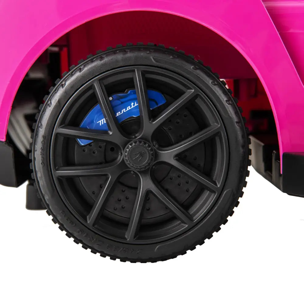 3-in-1 Ride on Push Car Maserati Licensed Sliding Car with Music-Pink - Pink - Push & Pedal Ride On Toys