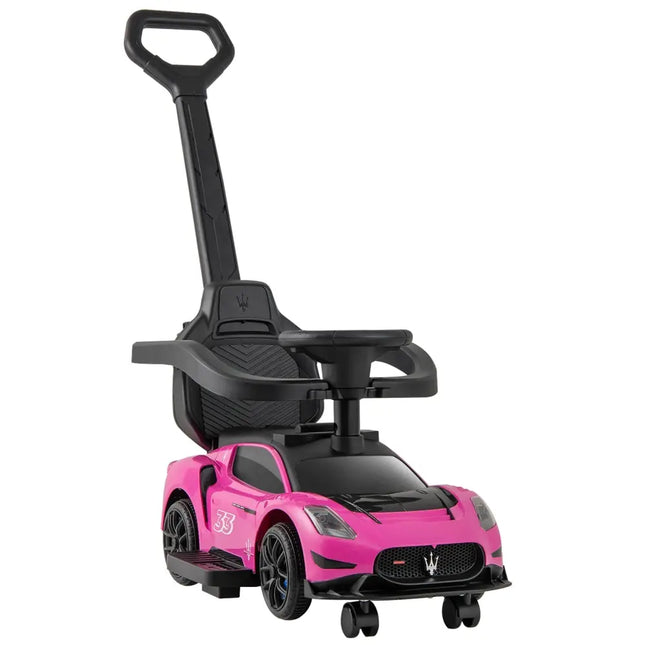 3 - in - 1 Ride on Push Car Maserati Licensed Sliding Car with Music - Pink - Oasis Home Essentials