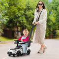 3-in-1 Ride on Push Car Maserati Licensed Sliding Car with Music-White - White - Push & Pedal Ride On Toys