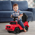 3-In-1 Ride on Push Car Mercedes Benz G350 Stroller Sliding Car with Canopy-Red - Red - Push & Pedal Ride On Toys