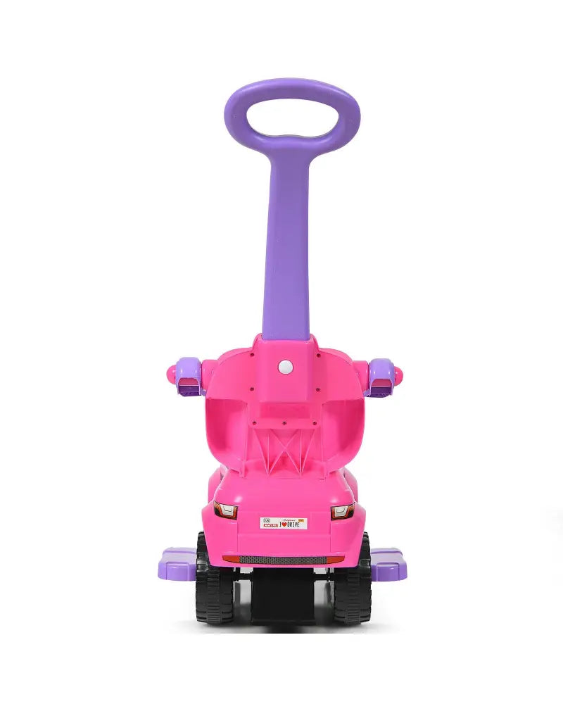 3 in 1 Ride on Push Car Toddler Stroller Sliding Car with Music-Pink - Pink - Push & Pedal Ride On Toys