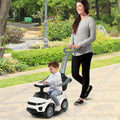 3 In 1 Ride on Push Car Toddler Stroller Sliding Car with Music-White - White - Push & Pedal Ride On Toys