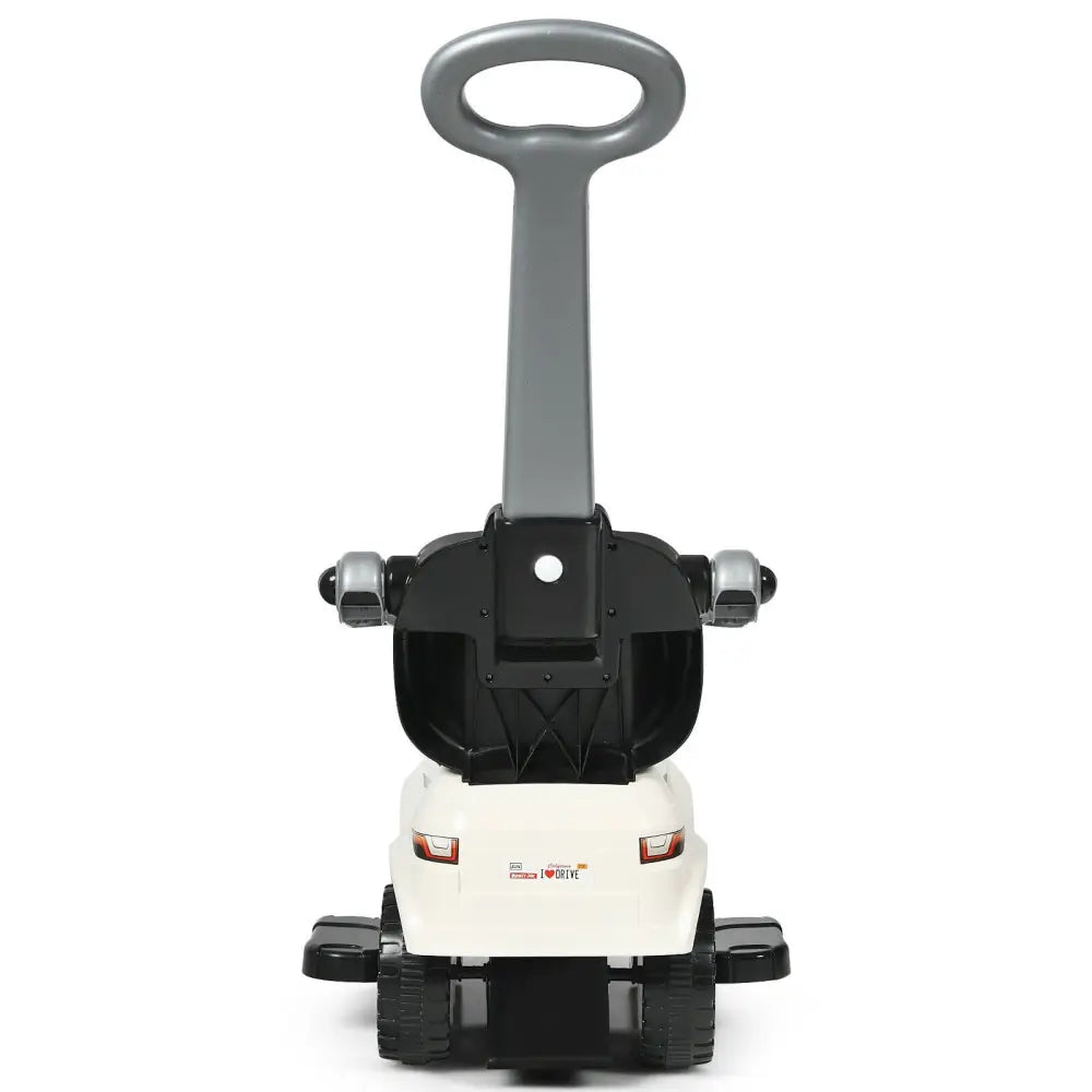3 In 1 Ride on Push Car Toddler Stroller Sliding Car with Music-White - White - Push & Pedal Ride On Toys