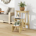 3-in-1 Rubber Wood Step Stool with Convenient Handle-Natural - Natural - Toddler & Kids Furniture